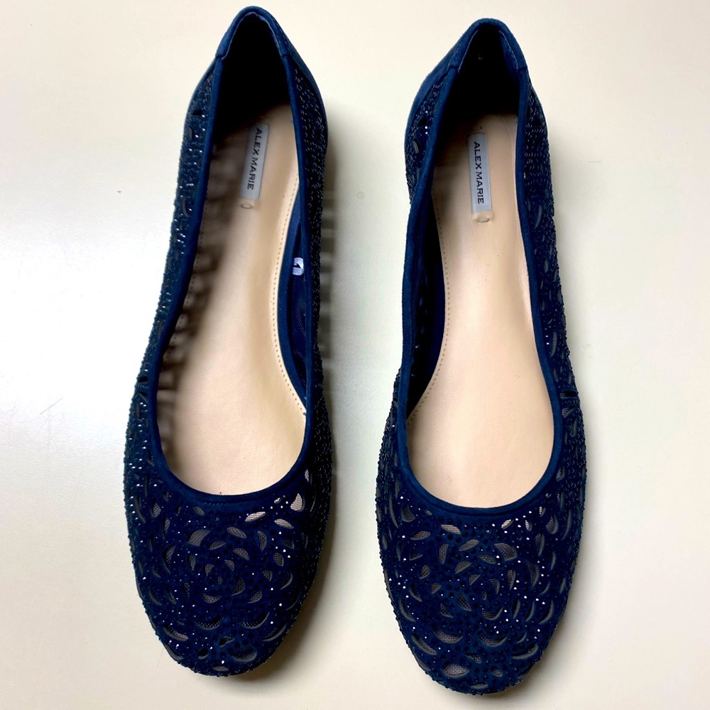 Alex Marie Altana Suede Laser-Cut Rhinestone Flats